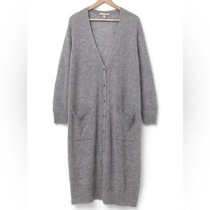 Eileen Fisher | Speckled Gray Melange 100% Organic Linen Knit Cardigan Duster M